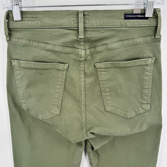 CITIZENS OF HUMANITY Green Rocket Crop Stretch High Rise Skinny Jeans Pants 27 - Picture 5 of 9
